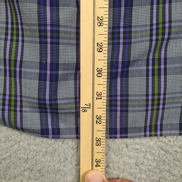 Alan Flusser Shirt Mens XL Purple Long Sleeve Button Down Cotton - Picture 13 of 14